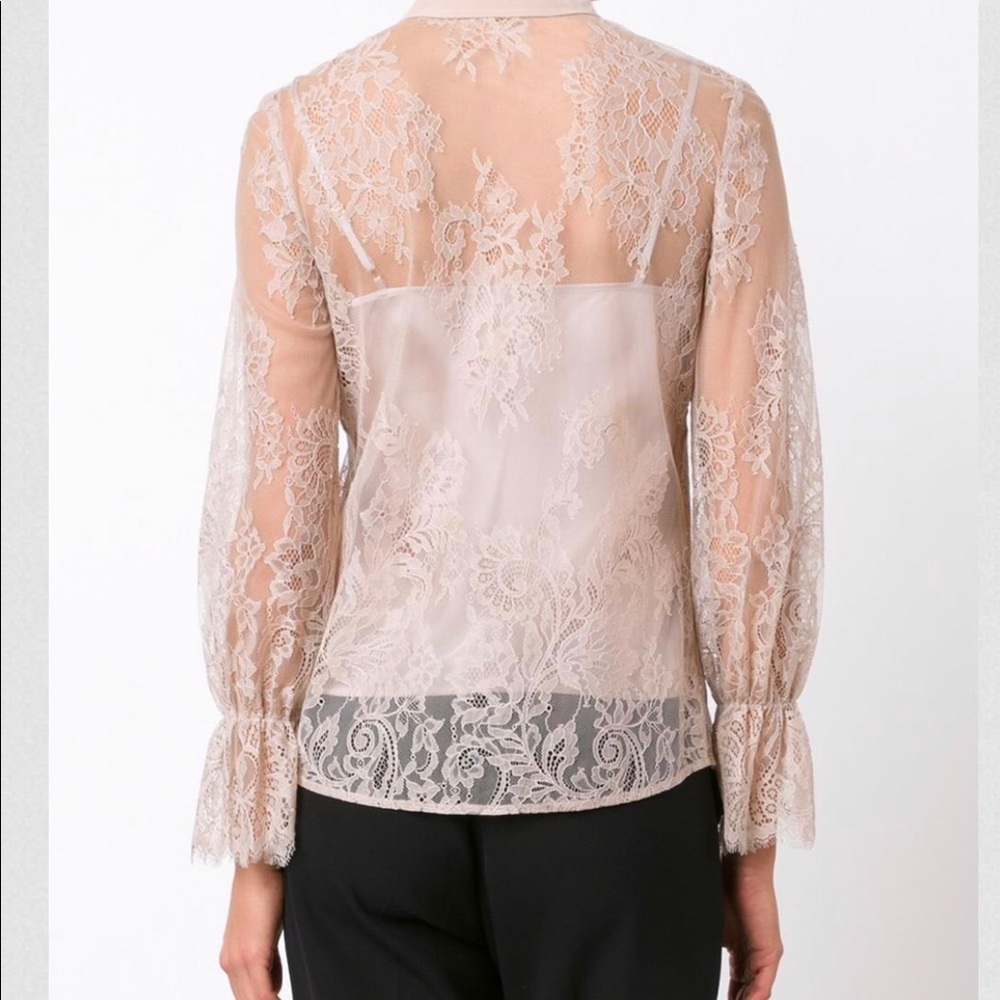 Trina Turk sheer lace blouse S